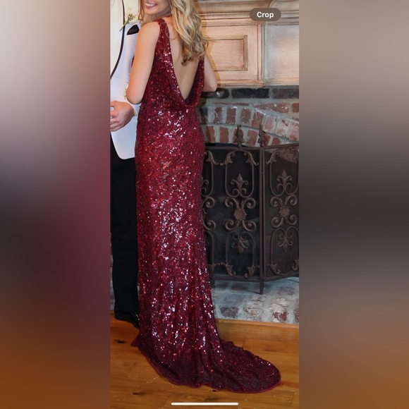 Sequin Burgundy Dress - Picture 4 of 6